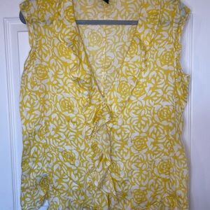 Women’s Eddie Bauer Floral Yellow Sleeveless Top